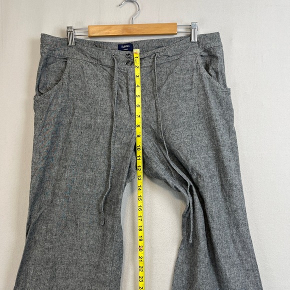Reitmans Petites‎ Gray Linen Blend Wide Leg Drawstring Pants Size 16P - Picture 7 of 9